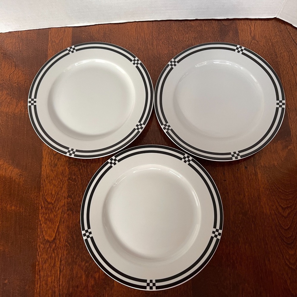 Set of 3 Sasaki CHECK POINT Salad Plates 7-3/4" UNUSED